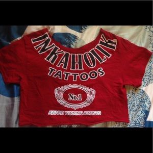 Inkaholiks crop top tee. Size small to medium